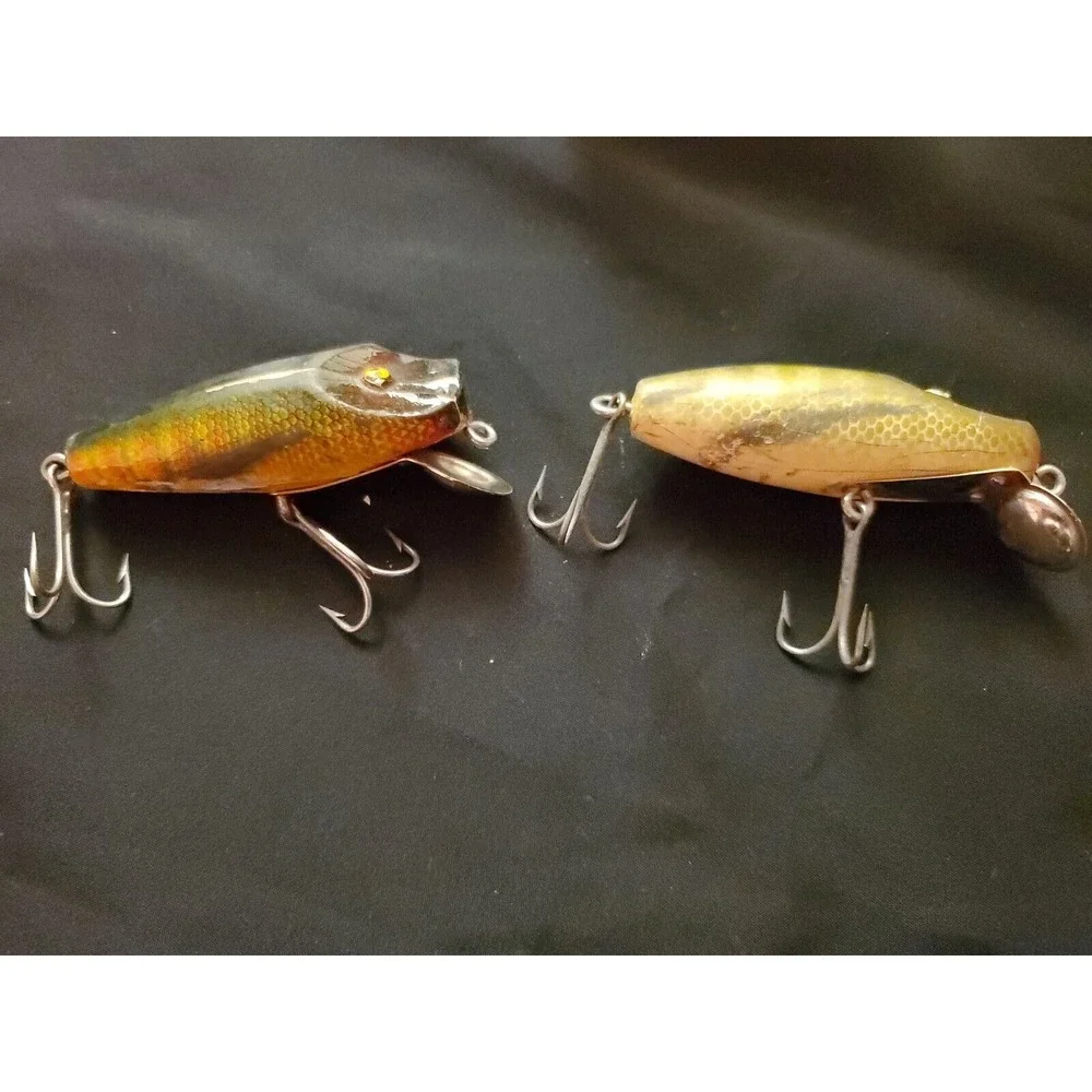 vintage fishing‎ lures lot Of 2 Wood